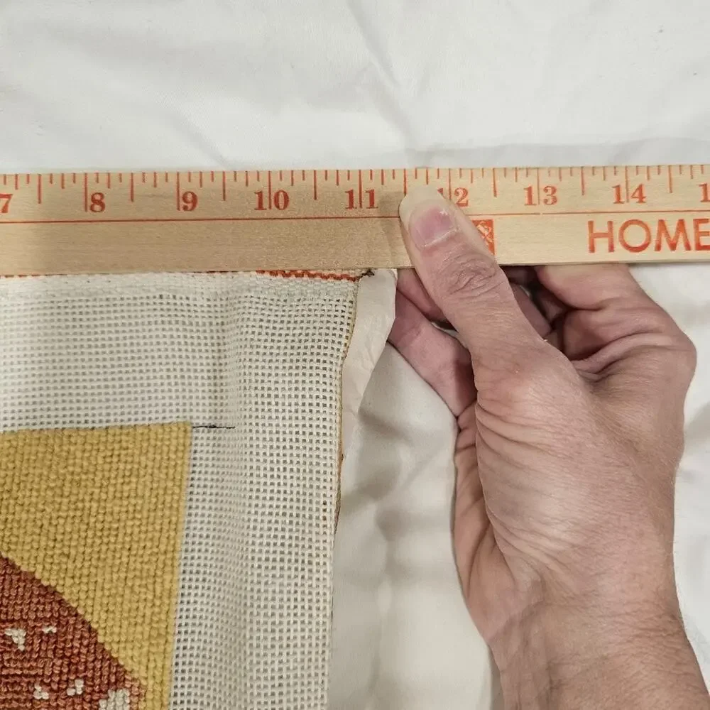 Vintage Project WIP Needlepoint Shell Wall Hanging Coastal Banner Table Runner